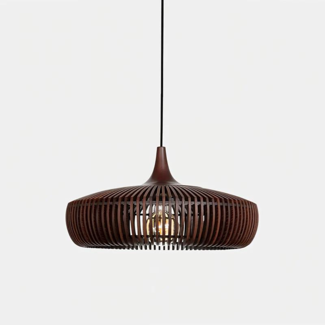 LumiereNoix | Suspension en Bois de Noyer pour Ambiance Rustique et Elegante