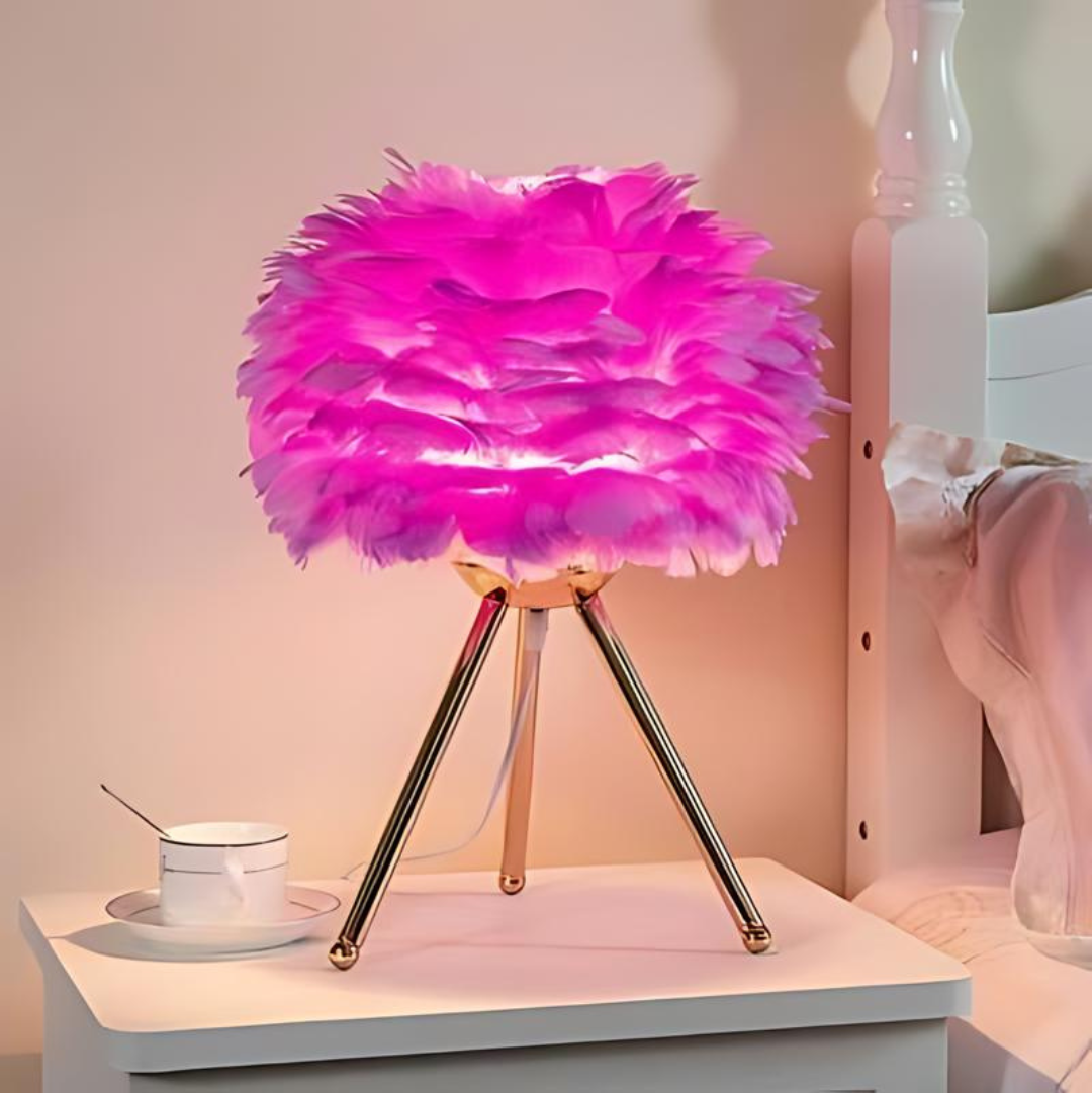 PlumeGlow | Lampe de Table Sophistiquée et Distinguée