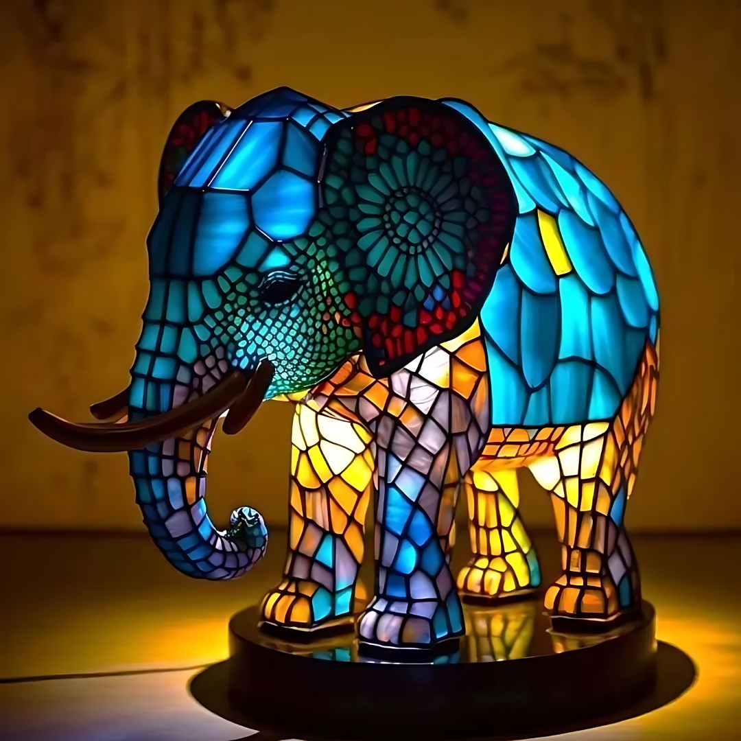LumiereAnimale | Lampe de table en verre peint