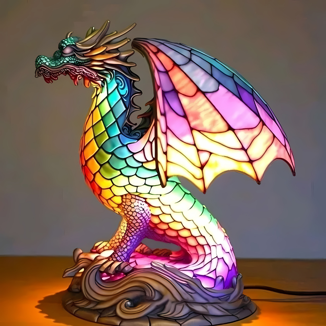 LumiereAnimale | Lampe de table en verre peint