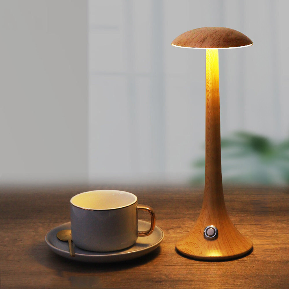 LumièreNature | Lampe de Table en Bois Élégante et Mobile pour Salon et Bureau