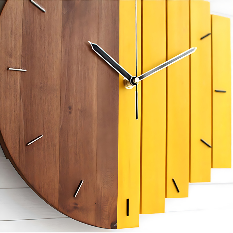 HeureNature | Horloge Murale en Bois avec Mouvement à Quartz Précis et Design Élégant
