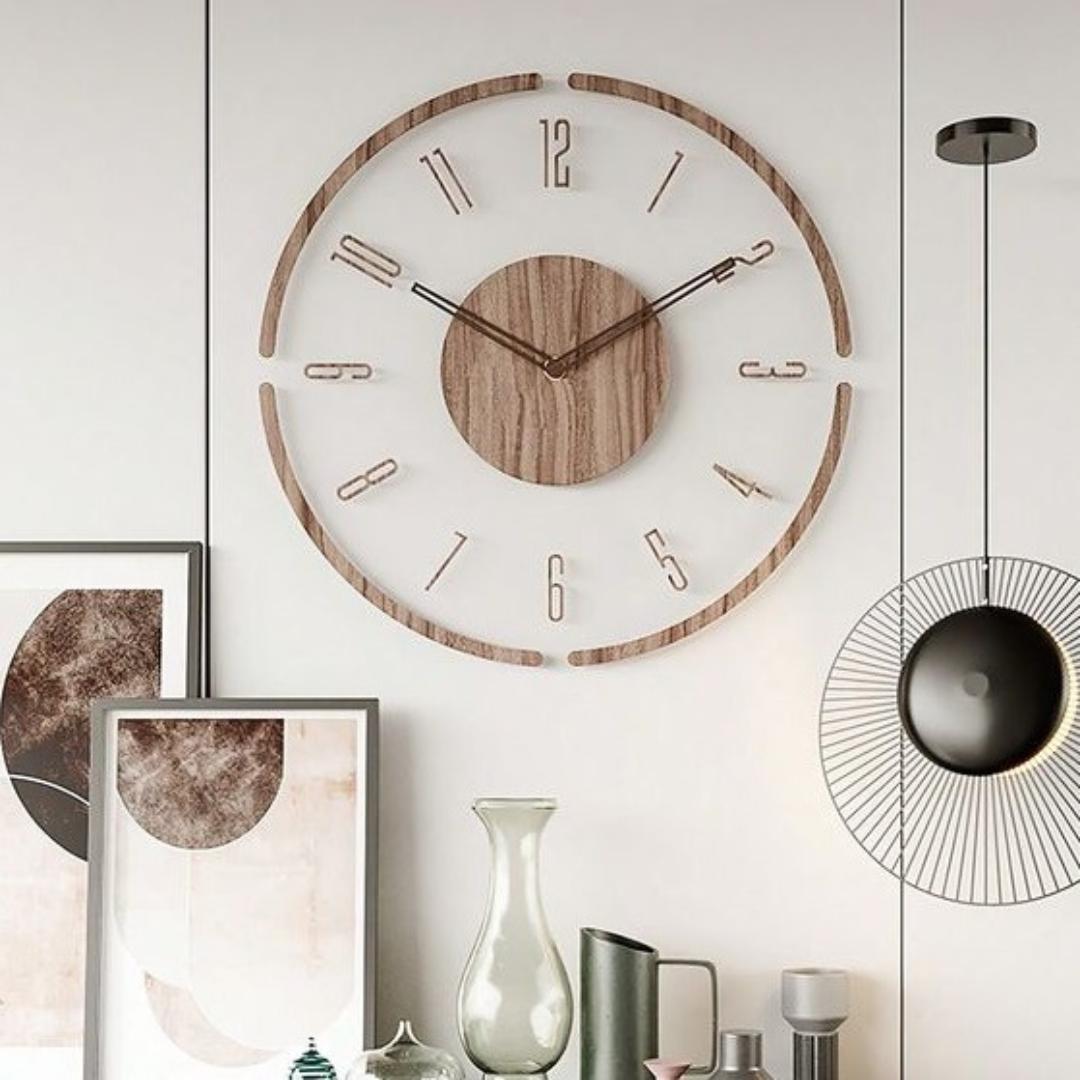 EssenceNoire | Horloge murale nordique minimaliste en bois