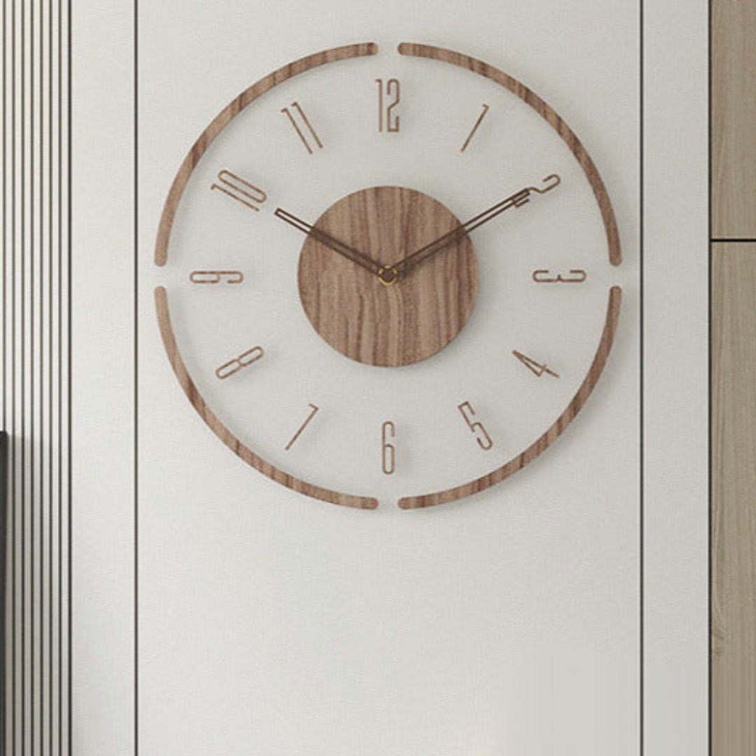 EssenceNoire | Horloge murale nordique minimaliste en bois