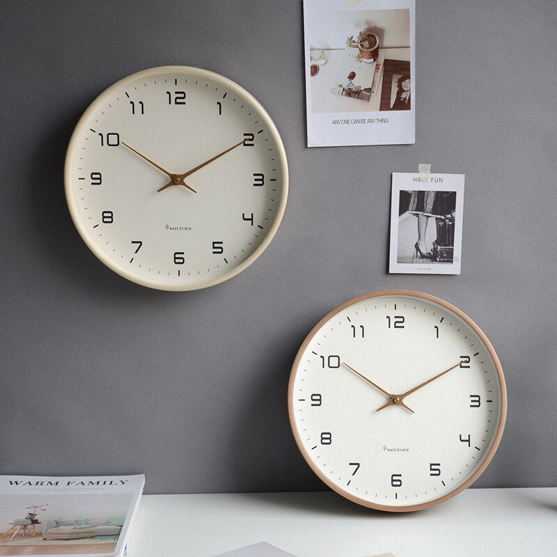 ScandiShine | Horloge murale ronde en bois