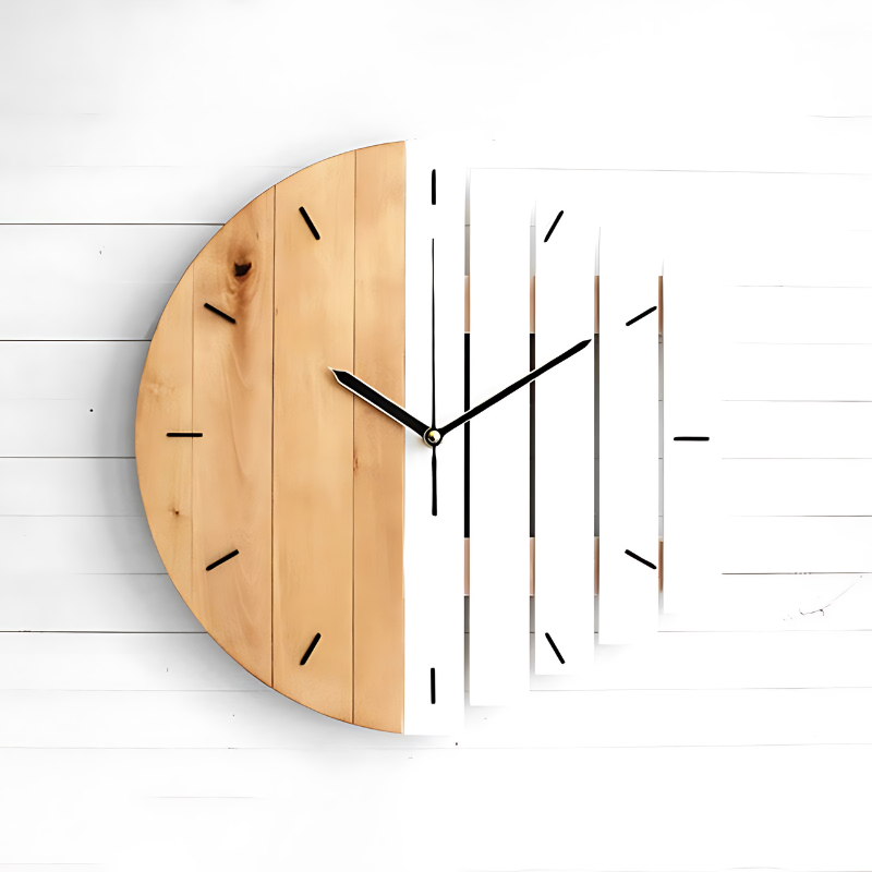 HeureNature | Horloge Murale en Bois avec Mouvement à Quartz Précis et Design Élégant