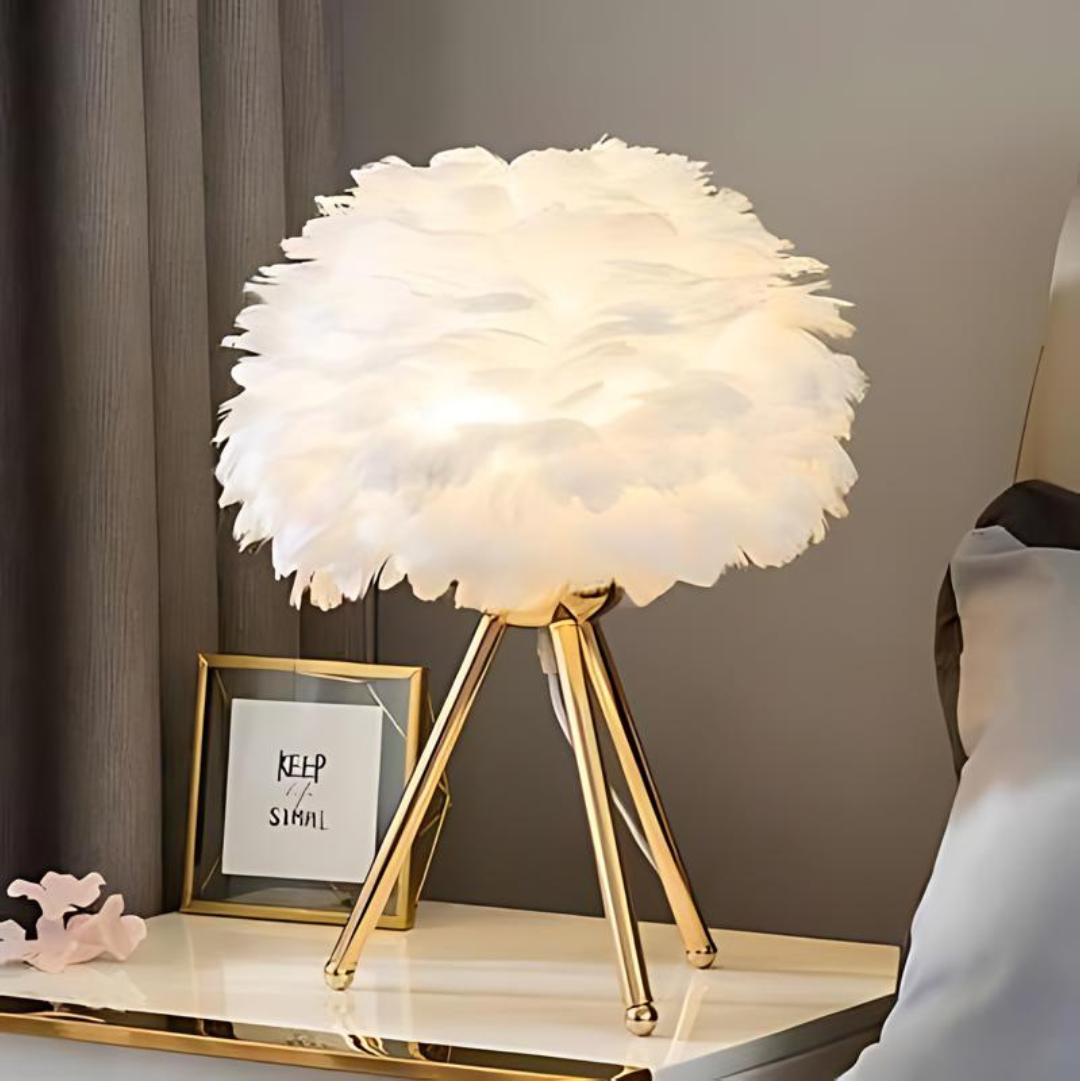 PlumeGlow | Lampe de Table Sophistiquée et Distinguée