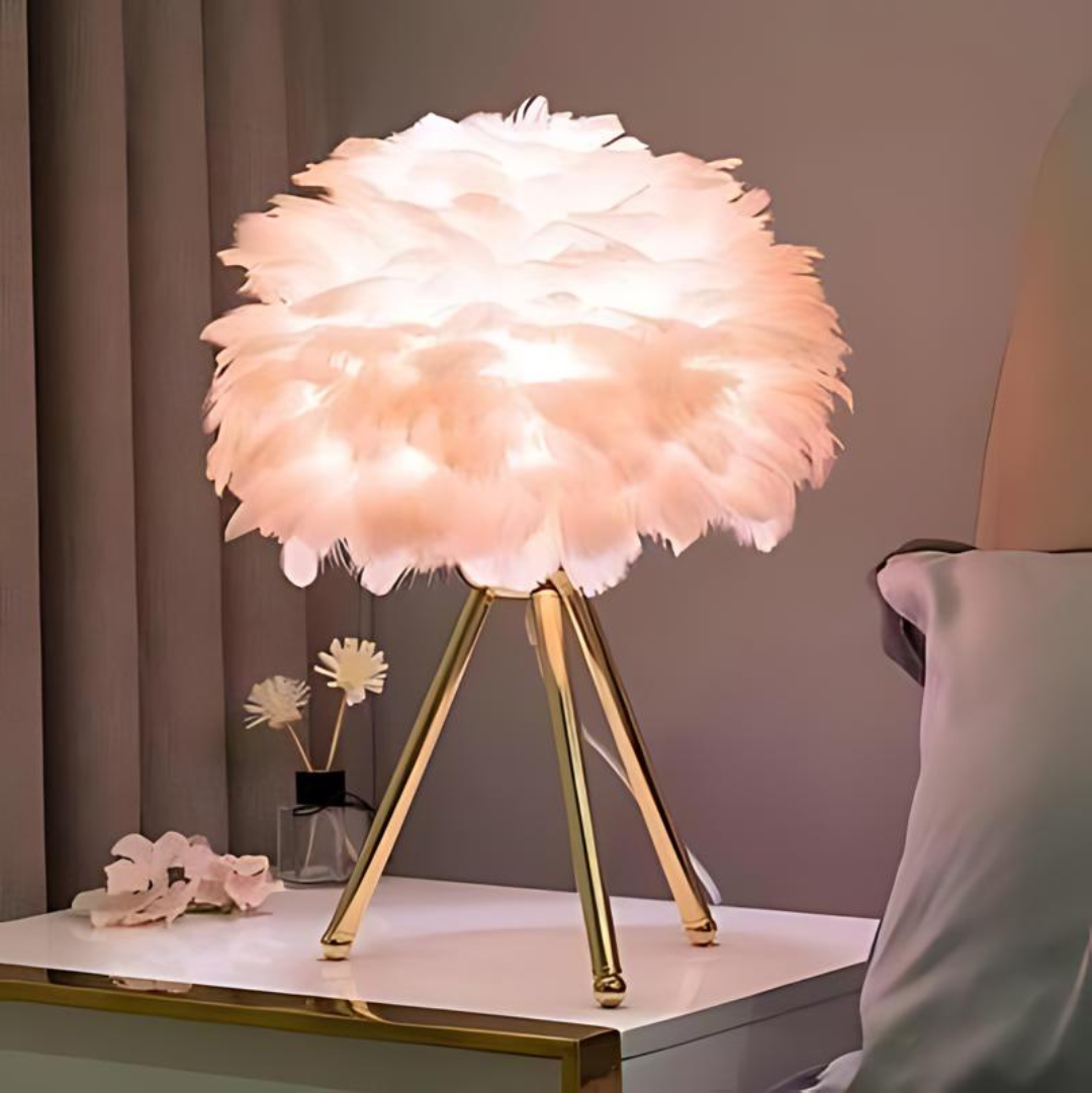 PlumeGlow | Lampe de Table Sophistiquée et Distinguée