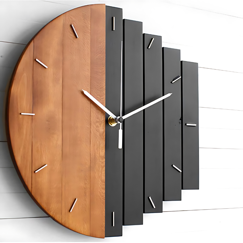 HeureNature | Horloge Murale en Bois avec Mouvement à Quartz Précis et Design Élégant
