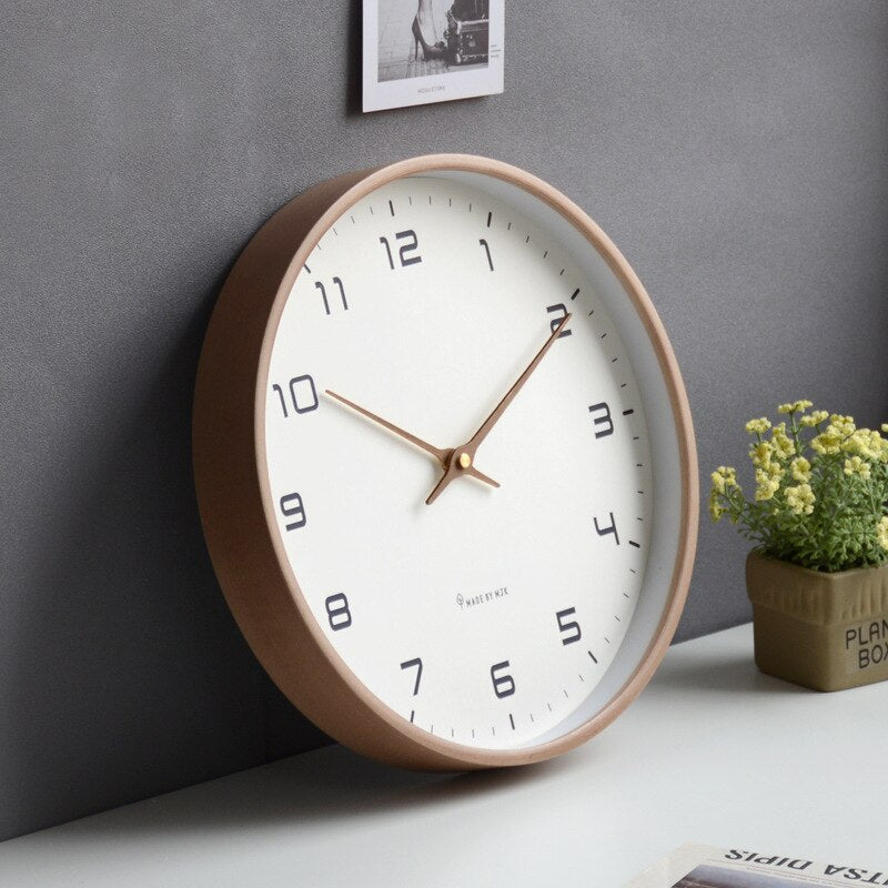 ScandiShine | Horloge murale ronde en bois