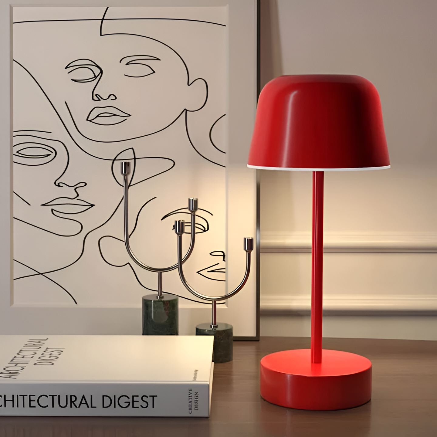VintageGlow | Lampe de table LED rétro sans fil
