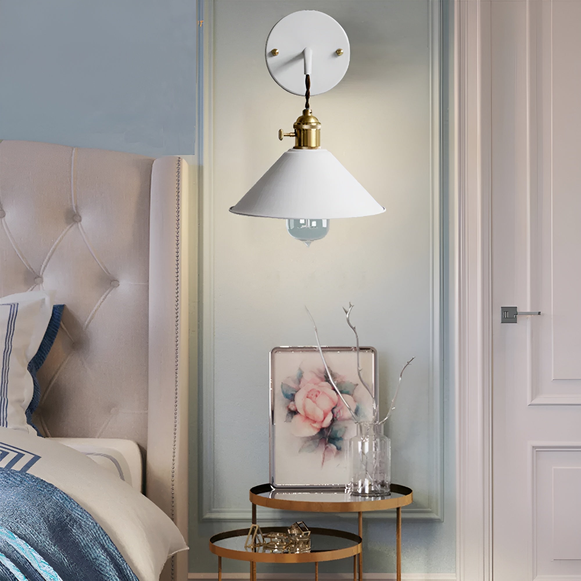 RetroGlow | Lampe murale vintage en métal couleurs variées