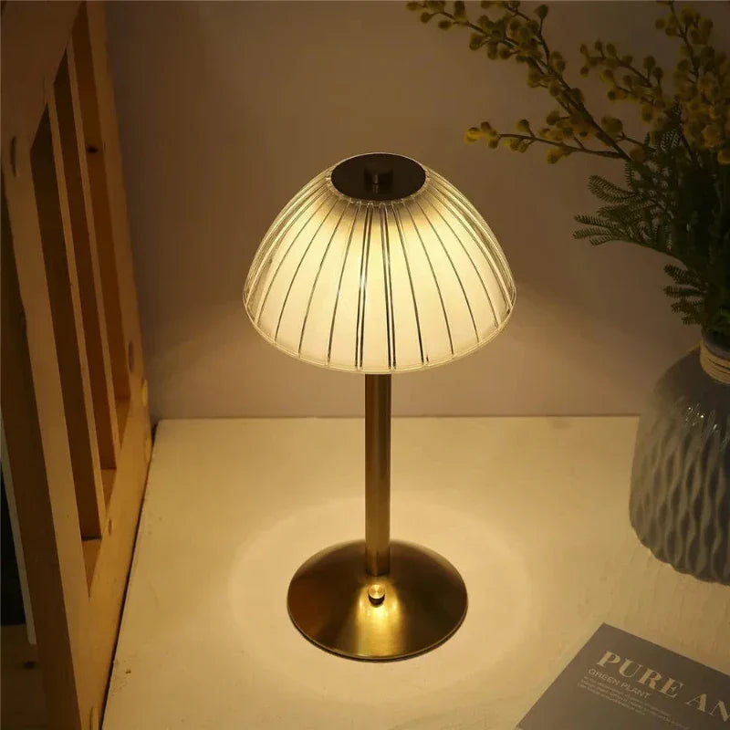 LumièreDélicate | Lampe de Table à LED Rechargeable Tricolore avec Variateur