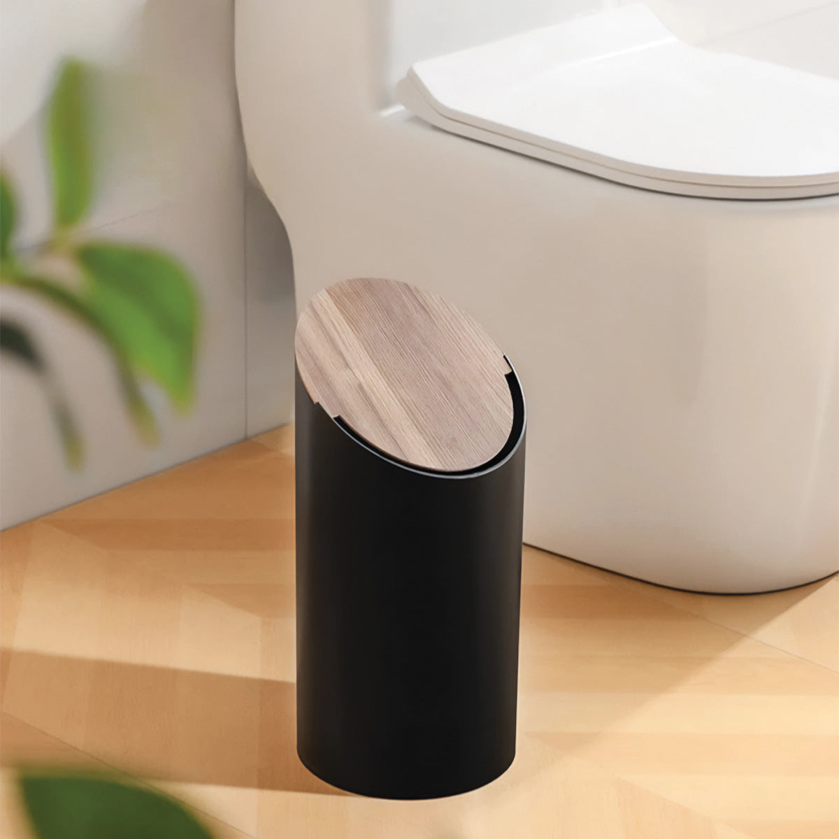 ÉléganceBois | Poubelle Moderne en Bois avec Technologie Anti-Odeur