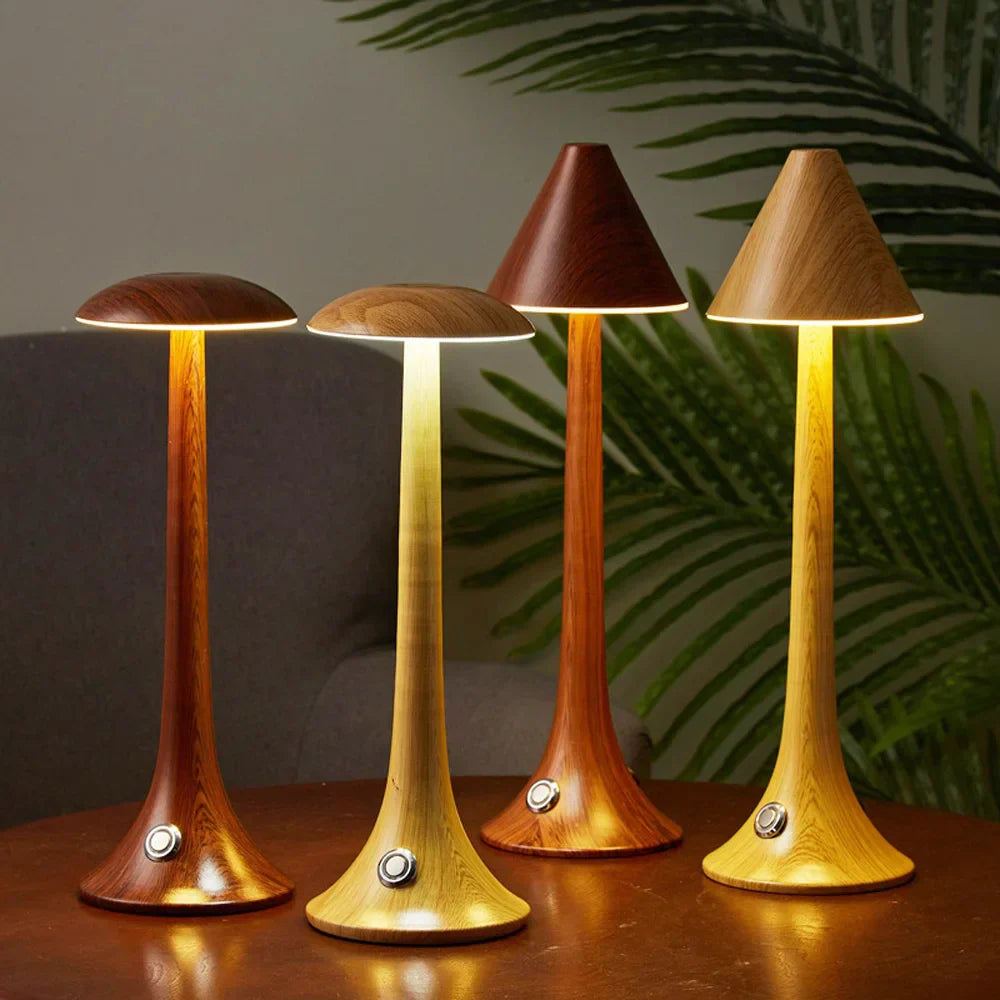 LumièreNature | Lampe de Table en Bois Élégante et Mobile pour Salon et Bureau