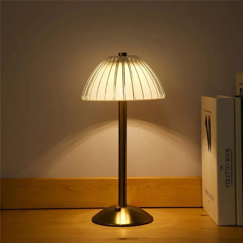 LumièreDélicate | Lampe de Table à LED Rechargeable Tricolore avec Variateur