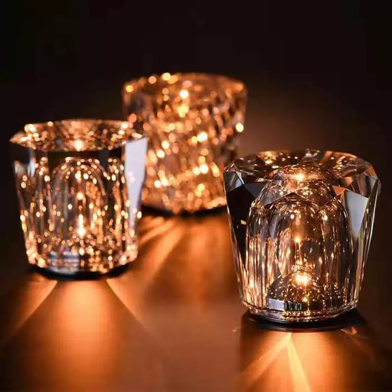 ÉclatsLumineux | Lampe de Table Cristal sans Fil