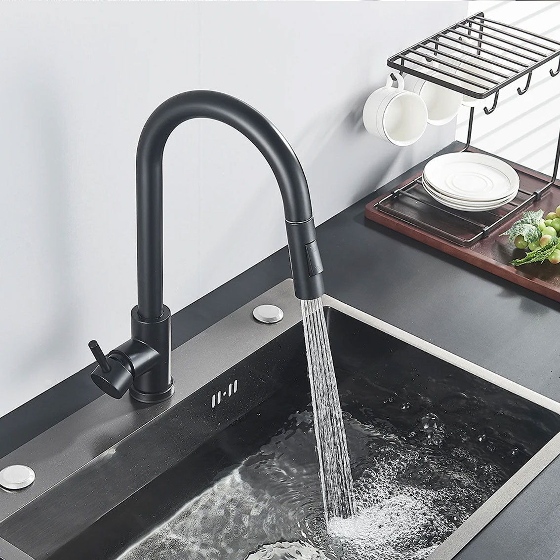 Vapor | Évier de cuisine moderne à capteur tactile avec tuyau rétractable