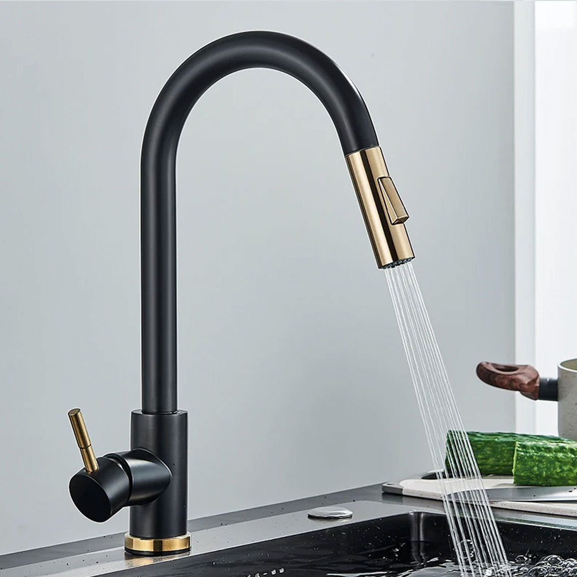 Vapor | Évier de cuisine moderne à capteur tactile avec tuyau rétractable