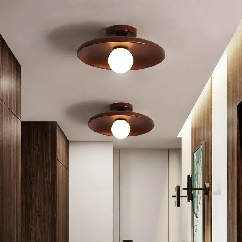 NovaGlow | Applique Plafonnier Élégante en Bois Naturel